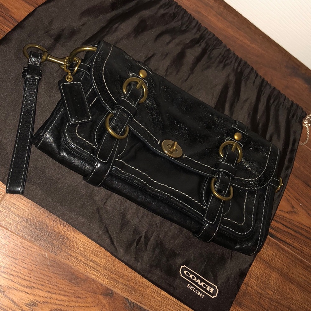 Leather Coach clutch!!